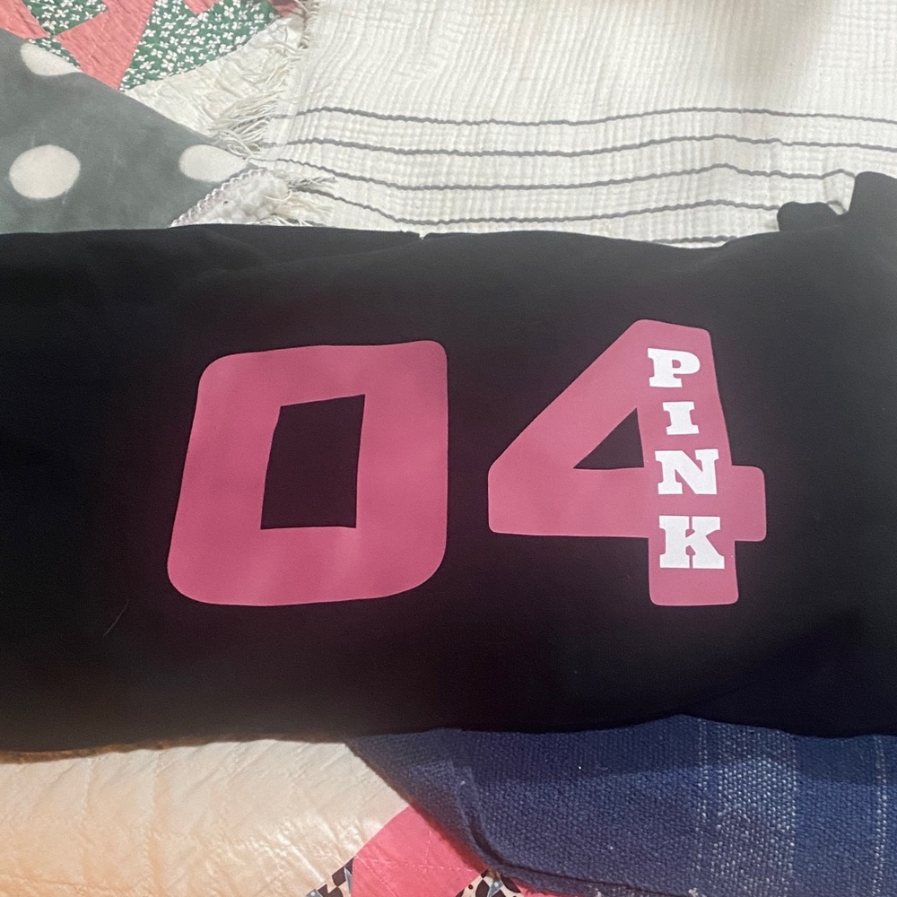 Black Hoodie with Pink Graphic Victoria Secret xl